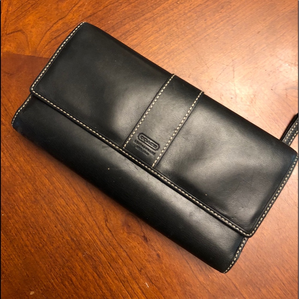 Authentic Black leather Coach wallet